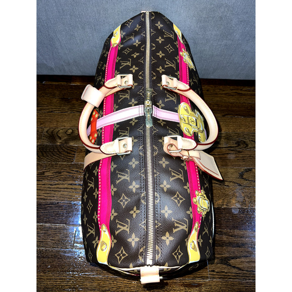 Louis Vuitton Keepall Bandouliere 50 Summer Trunks Monogram Weekend Travel Bag - Picture 8 of 10